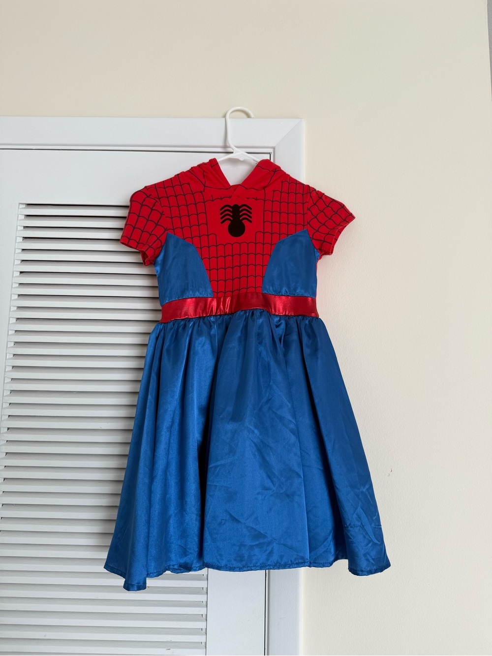 Girls Red & Blue Superhero Dress Costume